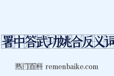 署中答武功姚合反义词是什么意思的图片